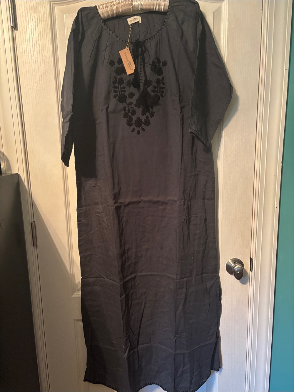 Natural Life embroidered cotton maxi dress